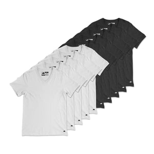 Vintage Poly Blend V-Neck Tee // 10-Pack