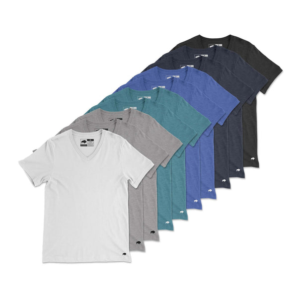Vintage Poly Blend V-Neck Tee // 10-Pack