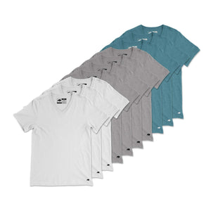 Vintage Poly Blend V-Neck Tee // 10-Pack